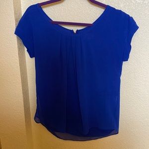 Short sleeved blouse by sweet wanderer in a beautiful Cobalt blue.